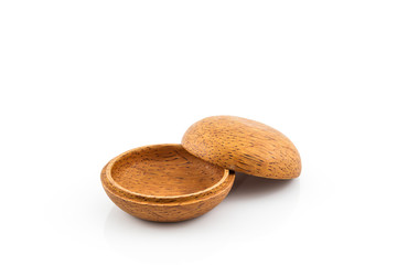 Small wooden box or container palm wood product.