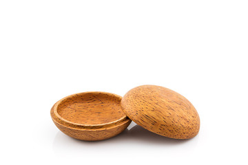 Small wooden box or container palm wood product.