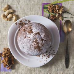 cake with powdered sugar