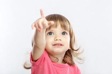 little girl showing thumb up