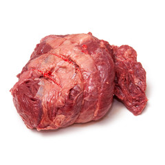 Beef Brisket meat on white background.