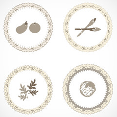 Vintage labels with icons