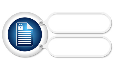 white frames and document icon and padlock