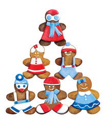 Christmas cookies - funny decorated  greeting composition