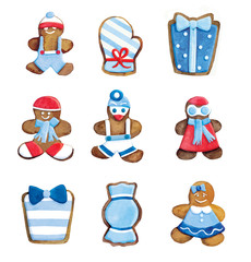Christmas cookies set - funny decorated