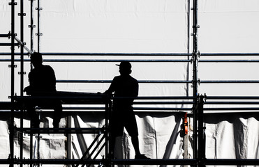 Workers silhouette