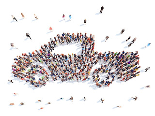 people in the form of a car.