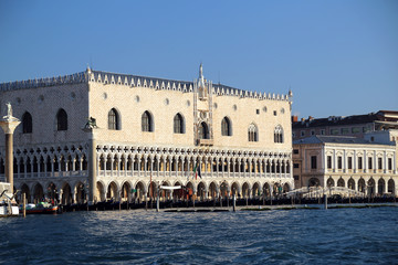 Doge's Palace from the adriatic sea in Venice Italy