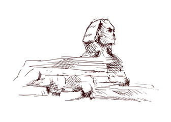 Hand sketch sphinx. Vector illustration