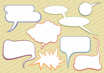 Set of comic bubbles and elements