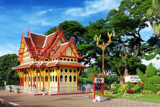 Railway station in the Hua Hin city in Thailand.