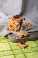 Breakfast with tea and biscuits
