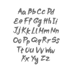 Vector alphabet. Letters of the alphabet written with a brush.