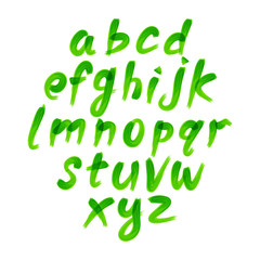 Vector alphabet. Letters of the alphabet written with a brush.