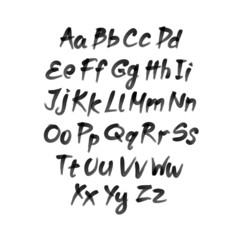 Vector alphabet. Letters of the alphabet written with a brush.