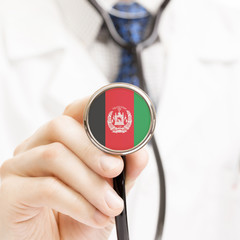 National flag on stethoscope conceptual series - Afghanistan