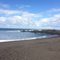 Fototapeta na wymiar playa Jardin, beach with volcanic black sand, Tenerife, Spain