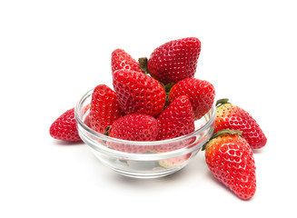 juicy fresh strawberries isolated on white background