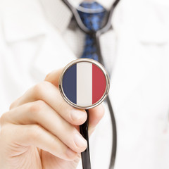 National flag on stethoscope conceptual series - France