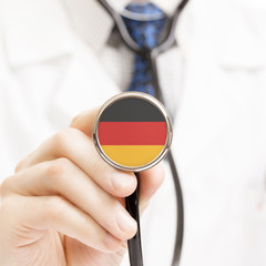 National flag on stethoscope conceptual series - Germany