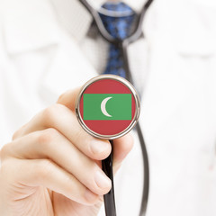 National flag on stethoscope conceptual series - Maldives