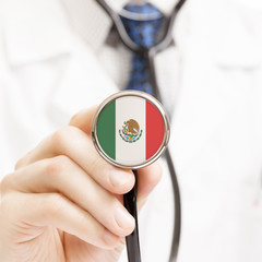 National flag on stethoscope conceptual series - Mexico
