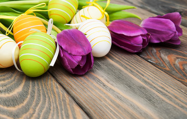 Tulips and easter eggs