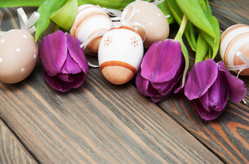 Tulips and easter eggs