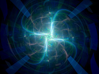 Four plasma rays fractal artwork