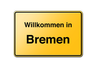 Willkommen in Bremen Schild