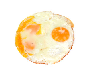Scrambled eggs on white.