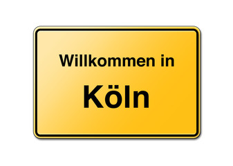 Willkommen in Köln Schild