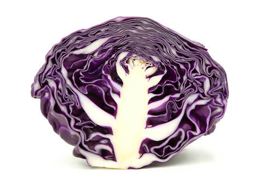 ple cabbage on a white background.