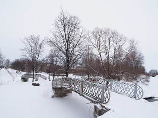 The bridge in park. Petrozavodsk, Russia.