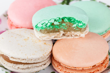 Traditional French Macarons on a plate