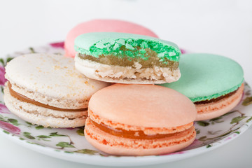 Colorful Macarons on a plate