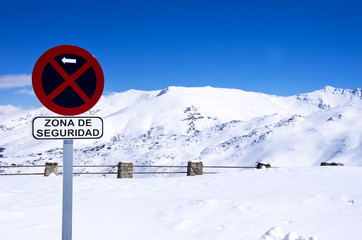 road sign in sierra nevada, spain