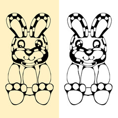 funny rabbit silhouette drawing