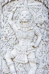 White demon guardian at Ming Mueang temple, Nan province, Thaila