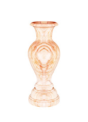 Marble vase on white background.