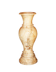 Marble vase on white background.