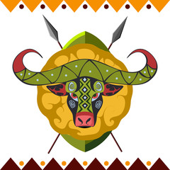 African Buffalo. Africa's animal in color pattern.