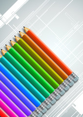 Colorful Pencils Design Background