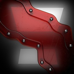 metal background with red glass
