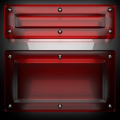 metal background with red glass