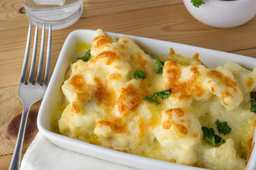 Cauliflower Cheese Meal Served