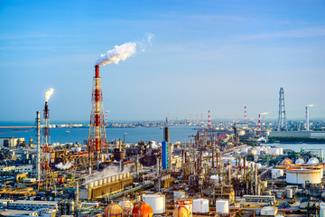 Factories in Yokkaichi, Japan