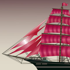 ship with scarlet sails - 78706496