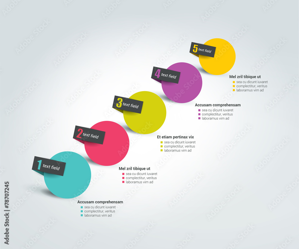 Poster step by step template. numbered chart. infographic element.