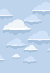 Cloud  pattern on blue background.
